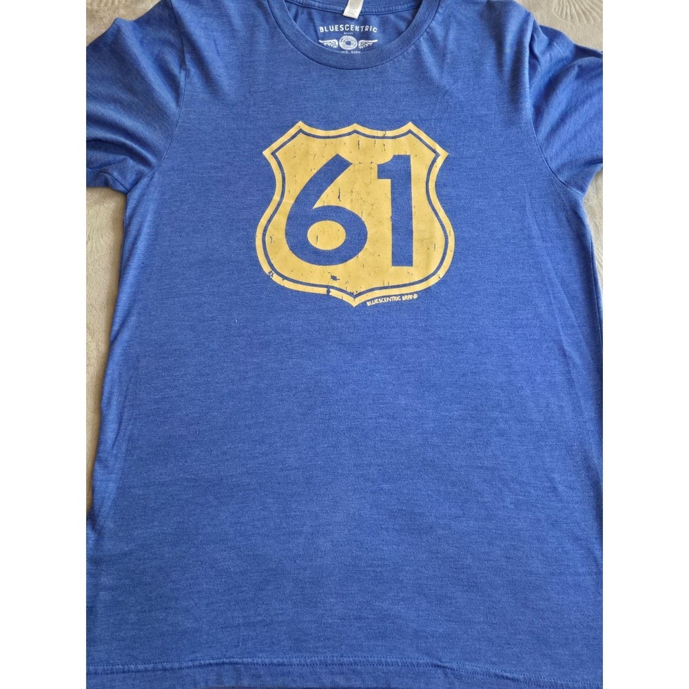 Bluescentric Highway 61 Blues Soul Rock N Roll Graphic Tee Blue Mens Medium